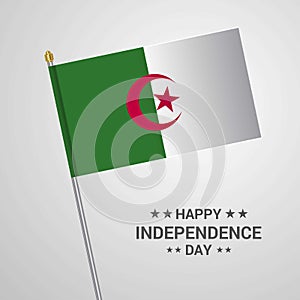 Alegeria Independence day typographic design with flag vector