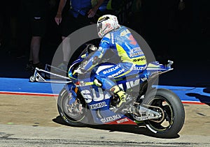 Aleix Espargaro in the circuit of Catalonia