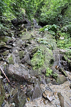 Alekovi waterfalls are a water cascade located on the river Skakavitsa Vitosha mountain in Bulgaria. Upper large Alekoâ€™s