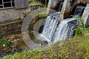 Aleksupites waterfall (sluices) built for use in the operation o