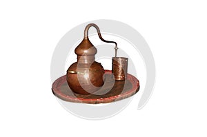 Alembic Copper - Distillation apparatus employed for the distillation of alcohol, essential oils and moonshine
