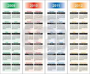 Ð¡alendar of 2009-2012 years.