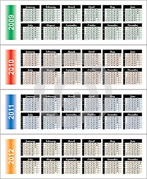 Ð¡alendar of 2009-2012 years.