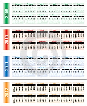 Ð¡alendar of 2009-2012 years.