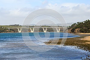 Bridge over the Mira River, Portugal photo