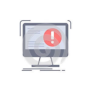 Alert, antivirus, attack, computer, virus Flat Color Icon Vector