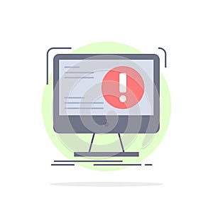 Alert, antivirus, attack, computer, virus Flat Color Icon Vector