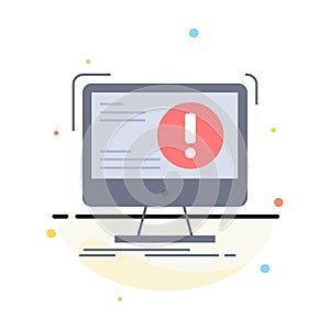 Alert, antivirus, attack, computer, virus Flat Color Icon Vector