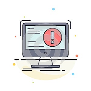 Alert, antivirus, attack, computer, virus Flat Color Icon Vector