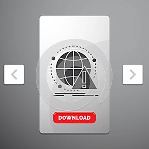 Alert, antivirus, attack, computer, virus Glyph Icon in Carousal Pagination Slider Design & Red Download Button