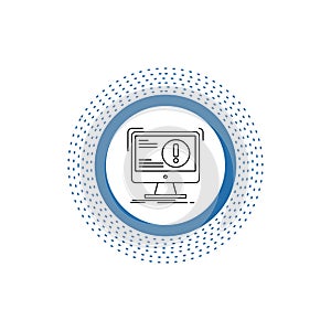 Alert, antivirus, attack, computer, virus Line Icon. Vector isolated illustration