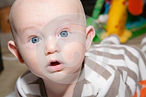 Alert Cute Blue Eyed Baby