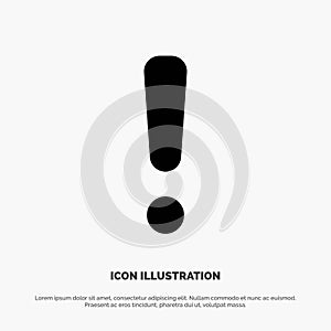 Alert, Danger, Warning, Sign solid Glyph Icon vector