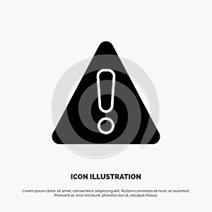 Alert, Danger, Warning, Sign solid Glyph Icon vector