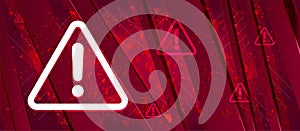 Alert icon Abstract design bright red banner background photo