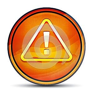 Alert icon shiny bright orange round button illustration
