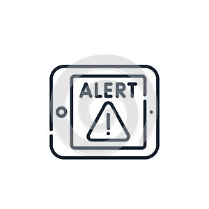 alert icon vector from cyber security concept. Thin line illustration of alert editable stroke. alert linear sign for use on web