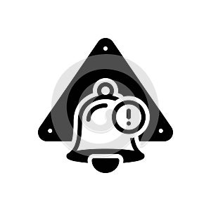 Black solid icon for Alert, warning and hazard