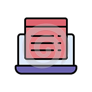 Alert laptop cyber attack icon. Simple color with outline vector elements of hacks icons for ui and ux, website or mobile