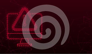 Alert message laptop notification. Danger error alerts, laptop virus problem or insecure messaging spam problems