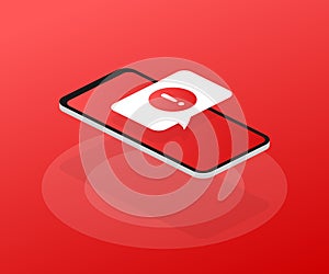 Alert message mobile notification. Danger error alerts, smartphone virus problem or insecure messaging spam problems notifications
