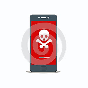 Alert notification on smartphone vector, malware concept, spam data, fraud internet error