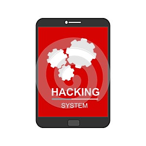 Alert notification on smartphone vector, malware concept, spam data, fraud internet error