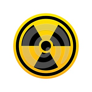 Alert about radioactive threat yellow round sign