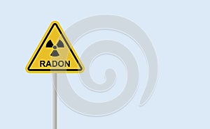 Radon, is a contaminant that affects indoor air quality worldwide. Alert signal, danger. photo