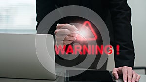 Alert System warning error maintenance system and internet security protect concept, Cyber attack computer network showing system