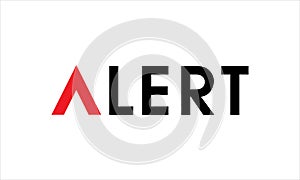 Alert Typography icon logo design illustrationAlert Typography icon logo design illustration