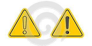 Alert warning icon in flat design. Danger, caution symbol vector