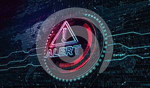 Alert warning symbol digital concept 3d illustration