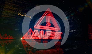 Alert warning symbol digital concept 3d illustration