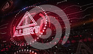 Alert warning symbol digital concept 3d illustration