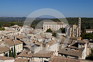 Ales, France: Image with the city seen from above photo