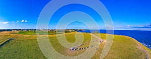 Ales stenar megalithic monument in coastal Sweden