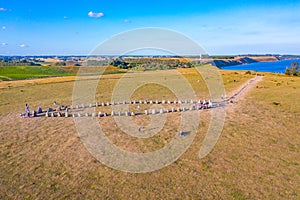 Ales stenar megalithic monument in coastal Sweden