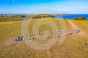 Ales stenar megalithic monument in coastal Sweden