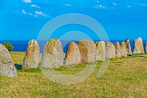 Ales stenar megalithic monument in coastal Sweden