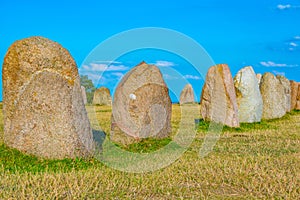 Ales stenar megalithic monument in coastal Sweden