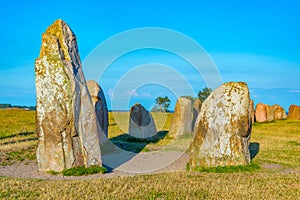 Ales stenar megalithic monument in coastal Sweden