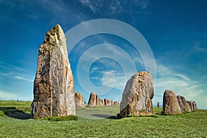 Ales stenar stones Ale `s Stones Scania Sweden or Ales stenar in Swedish is a megalithic monument in Scania in southern Sweden photo