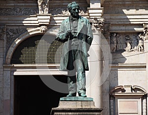 Alessandro Manzoni statue, Milan, Italy.