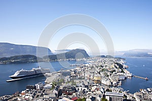 Alesund Norway Port with Cruise Ship