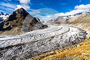 Aletsch Glacier in the Alps in Switzerland