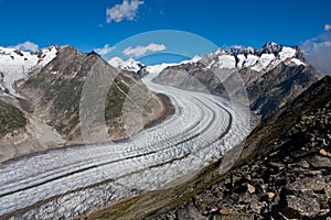 Aletsch glacier in the Alps, Switzerland