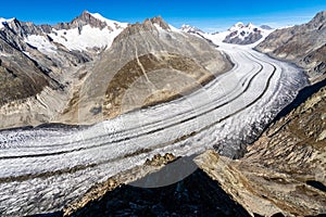 Aletsch Glacier in the Alps of Switzerland
