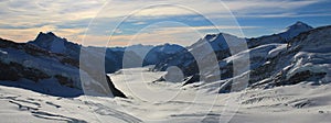 Aletsch glacier and high mountains, view from the Jungfraujoch