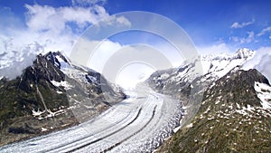 Aletsch glacier, the largest gracier in Alps